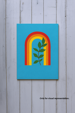  DIY Traditional Painting Base – Rainbow Arch with Leaf Design on MDF Board
