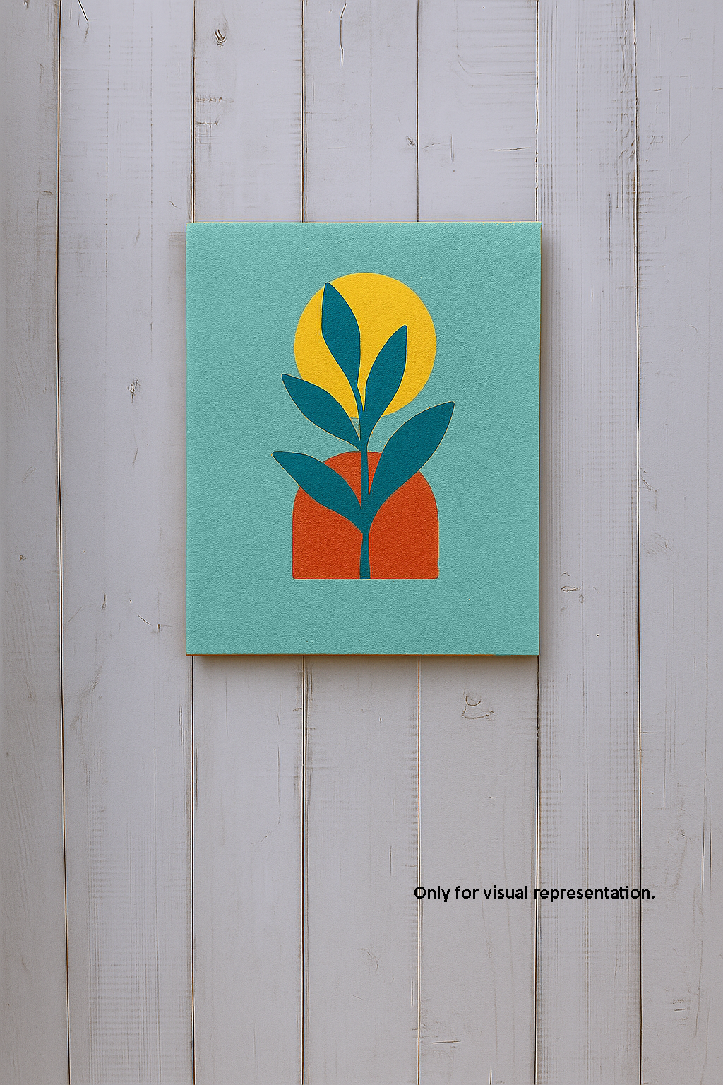 DIY MDF Plant and Sun Wall Art Board – Minimalist Vase Painting Base for Home Décor