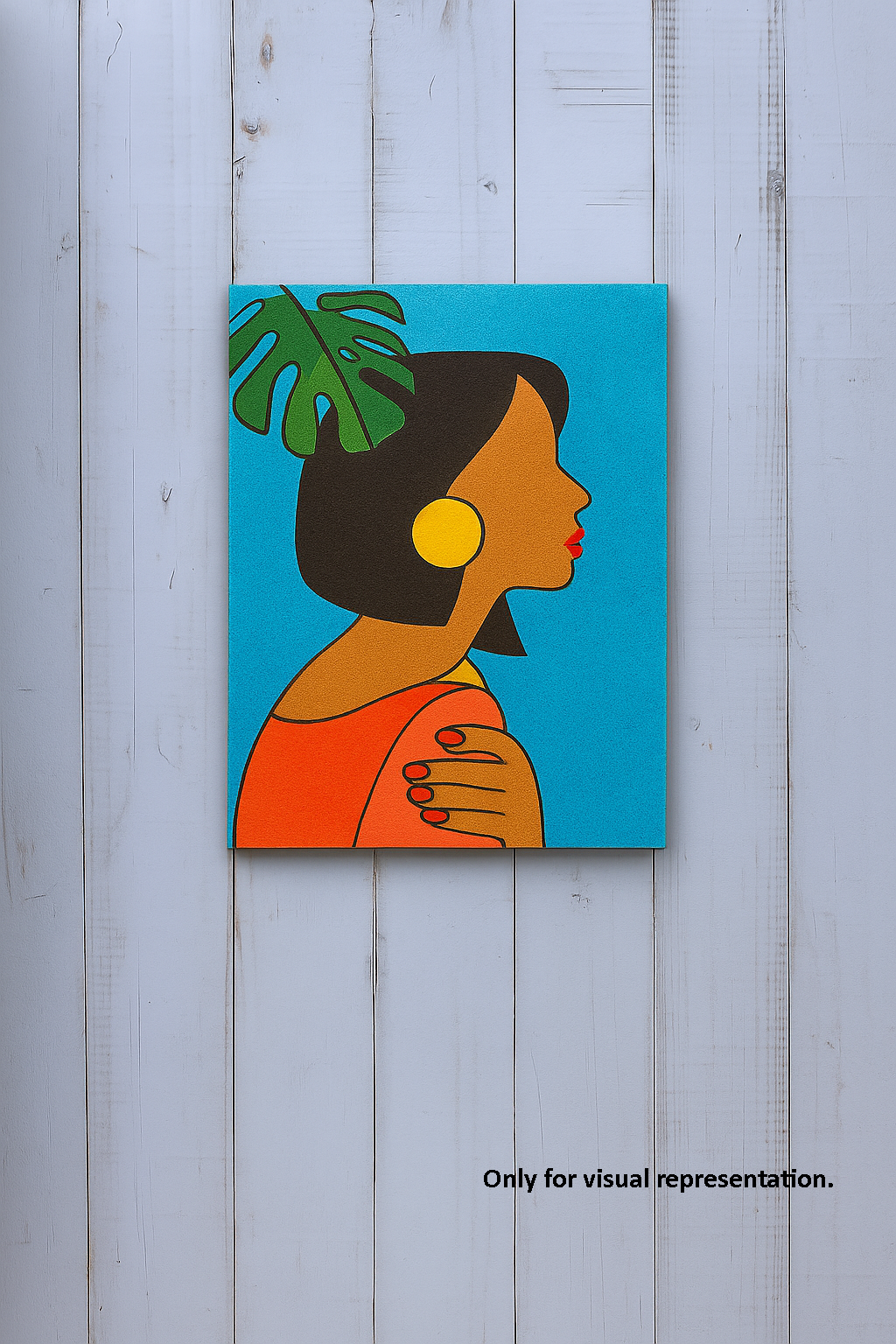  DIY Traditional Painting Base – Minimalist Woman with Leaf Design on MDF Board