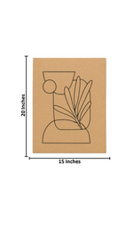 DIY MDF painting base featuring abstract vase with leaves with size