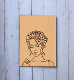 Unpainted DIY Traditional Painting Base – Lady with Flower in Hair on MDF Board