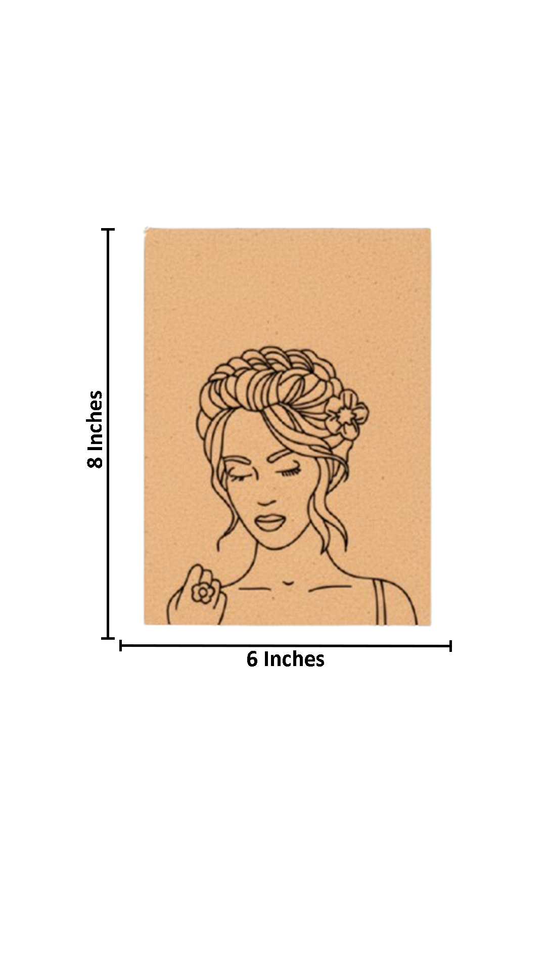 Unpainted DIY Traditional Painting Base – Lady with Flower in Hair on MDF Board with size