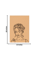Unpainted DIY Traditional Painting Base – Lady with Flower in Hair on MDF Board with size