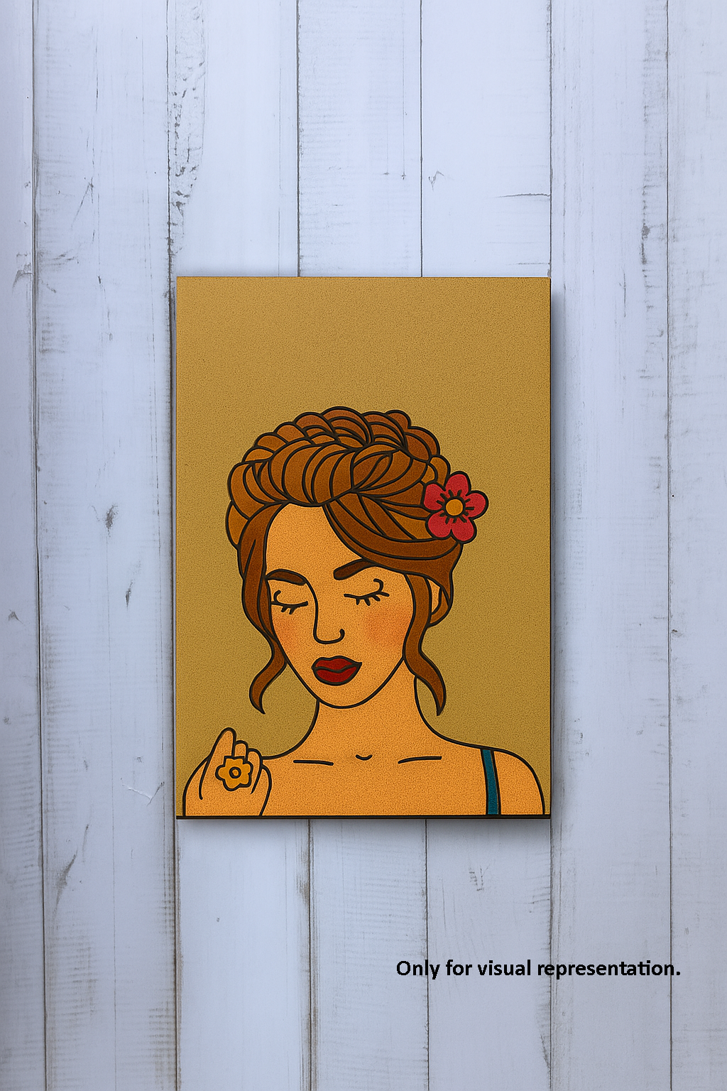 DIY Traditional Painting Base – Lady with Flower in Hair on MDF Board