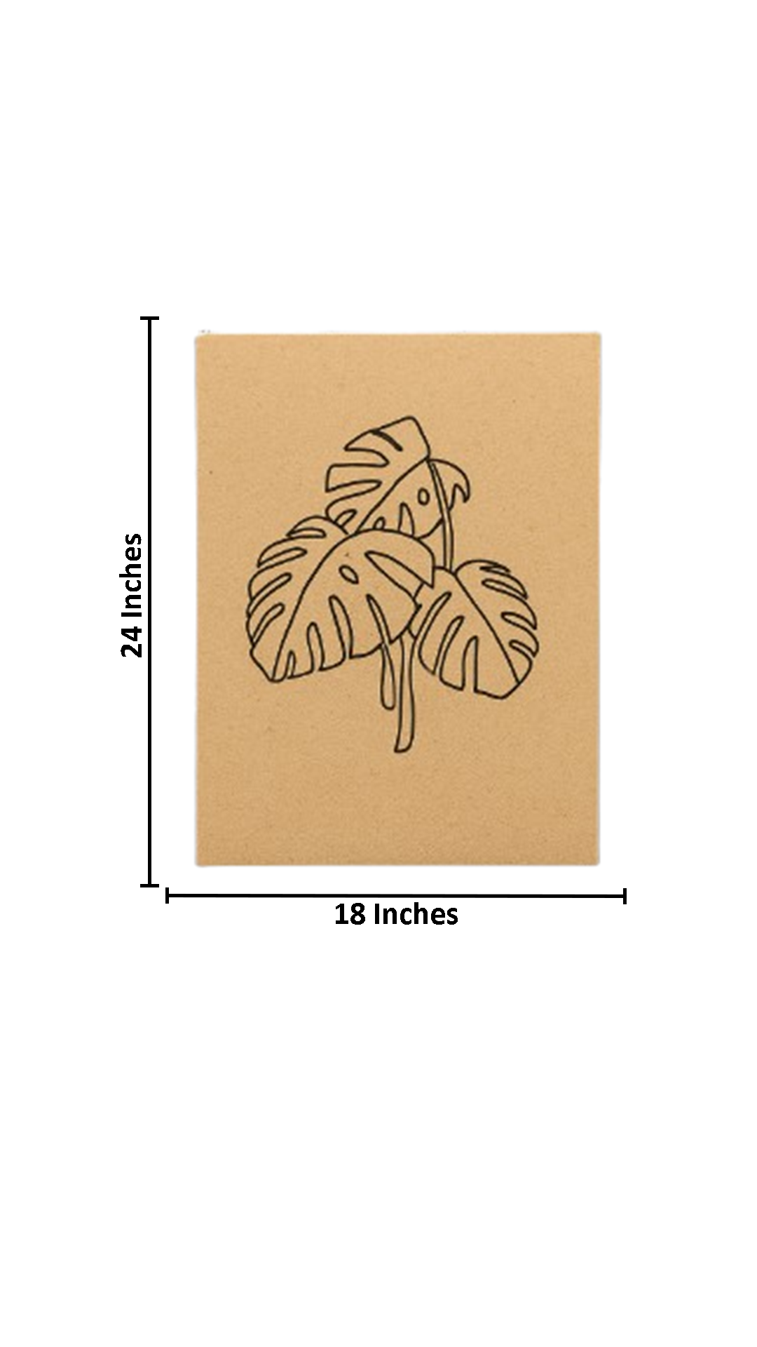 Unpainted DIY Monstera Leaf MDF Wall Art Pre-Marked Base with size