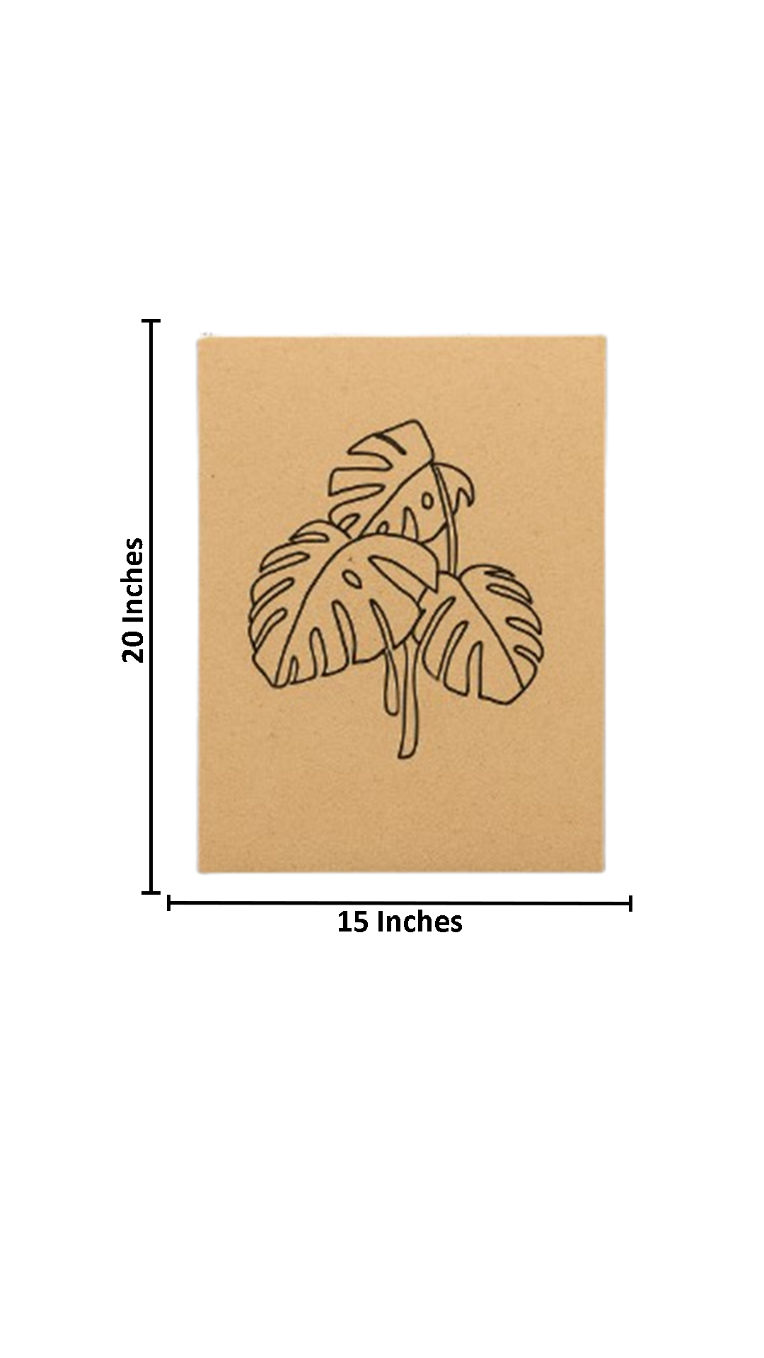 Unpainted DIY Monstera Leaf MDF Wall Art Pre-Marked Base with size