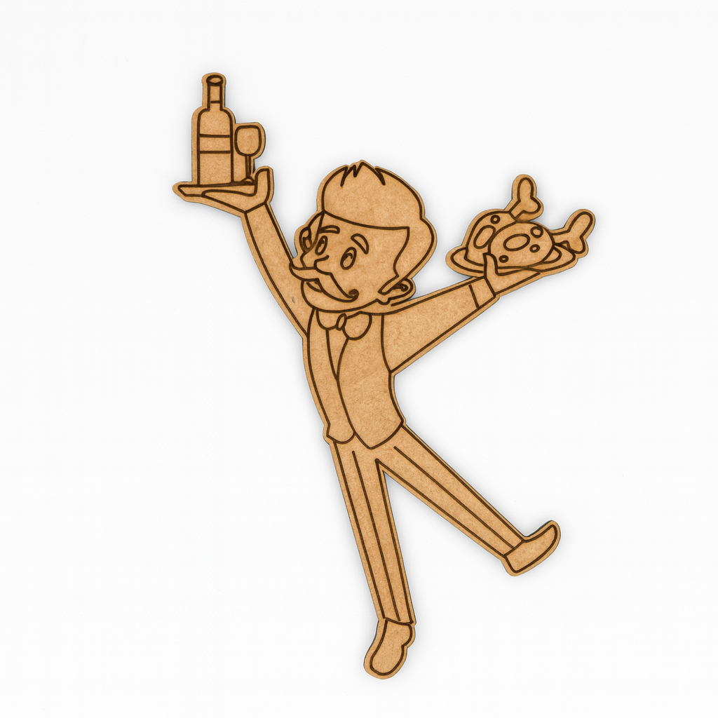 Unpainted MDF cartoon character cutout for kids craft activity