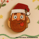 painted MDF Santa face DIY cutout for Christmas craft and painting