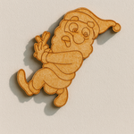 Unpainted DIY MDF Santa Claus cutout for Christmas craft and painting mounted on white wall