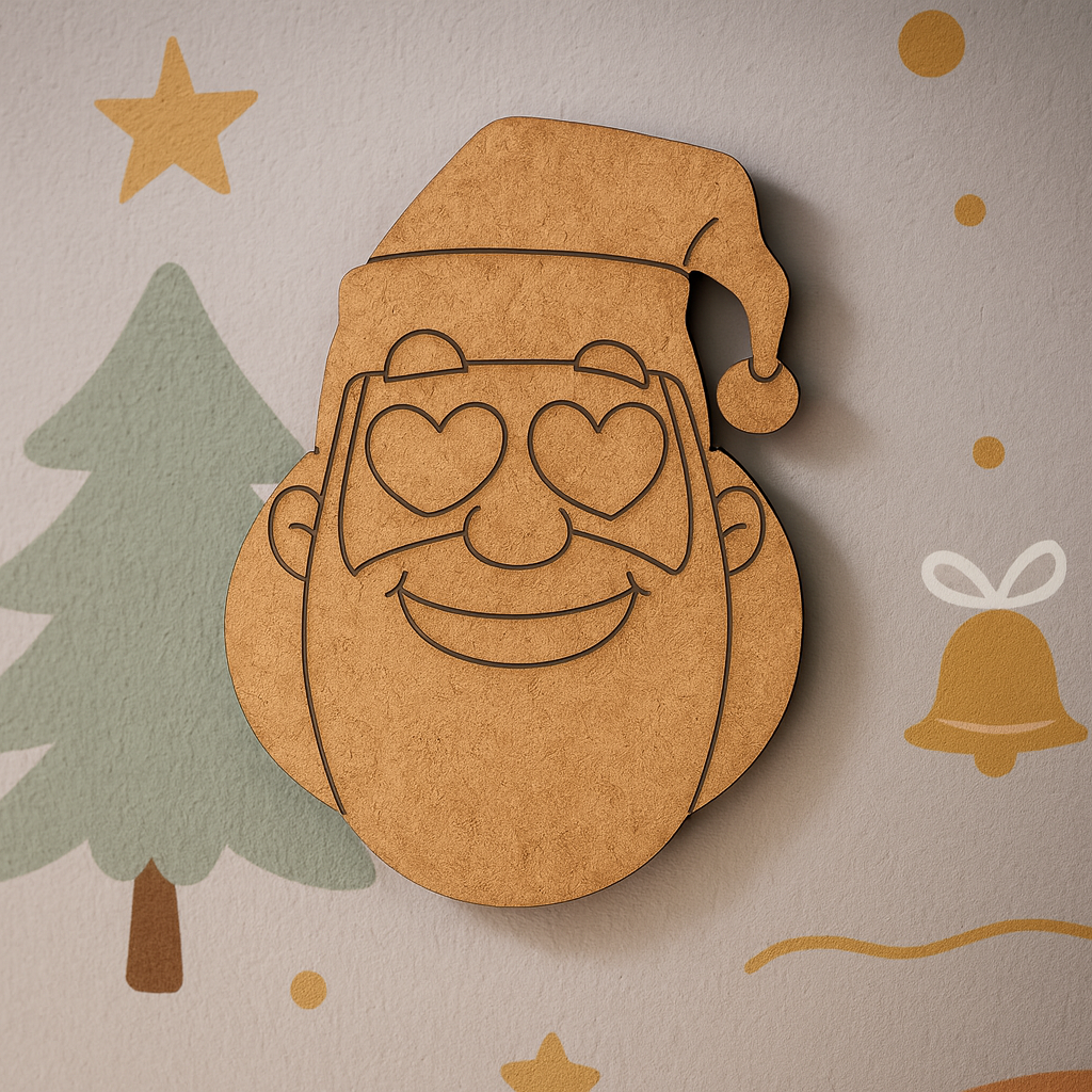 DIY MDF Santa face cutout for Christmas craft