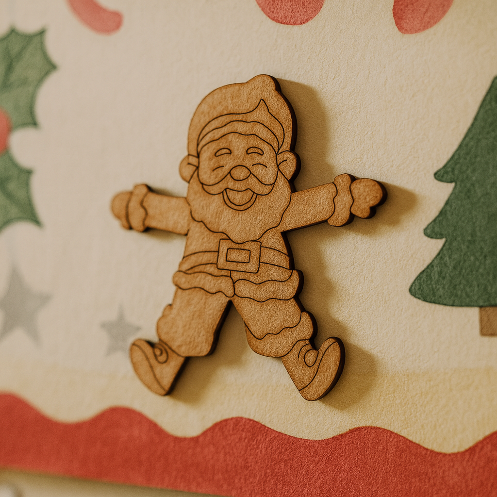 DIY MDF Santa Claus cutout for Christmas craft and painting in nursery