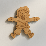 DIY MDF Santa Claus cutout for Christmas craft and painting mounted on grey wall