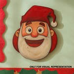 MDF Santa Claus face cutout with engraved outline details and Christmas hat MDF craft base.