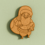 DIY MDF Santa Claus cutout with bell for Christmas craft and painting mounted on wall