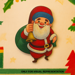 DIY MDF Santa Claus cutout with bell for Christmas craft and painting( only for visual representation )