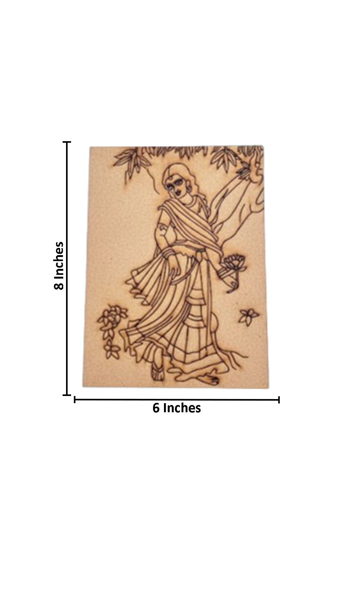 Traditional woman under tree pre-marked MDF painting base DIY with size