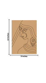 DIY Traditional Painting Kit – Elegant Indian Lady Portrait on MDF Board with size