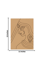 DIY Traditional Painting Kit – Elegant Indian Lady Portrait on MDF Board with size