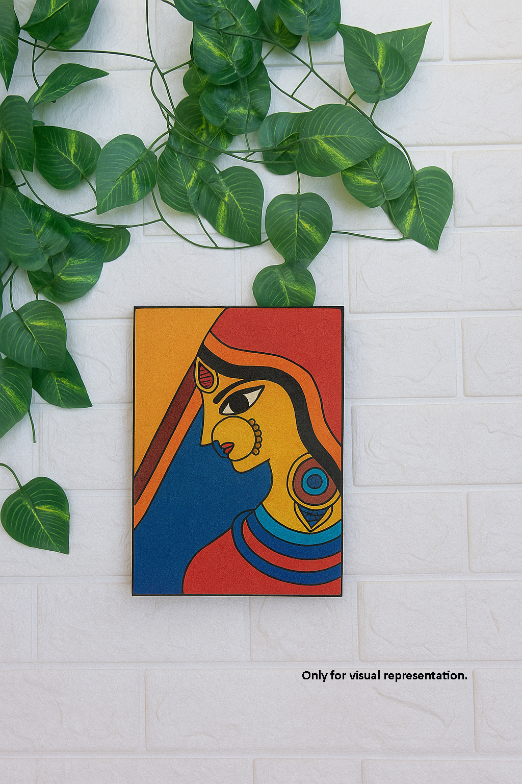 Hand-Painted Traditional Indian Lady Wall Art – Finished Example for DIY