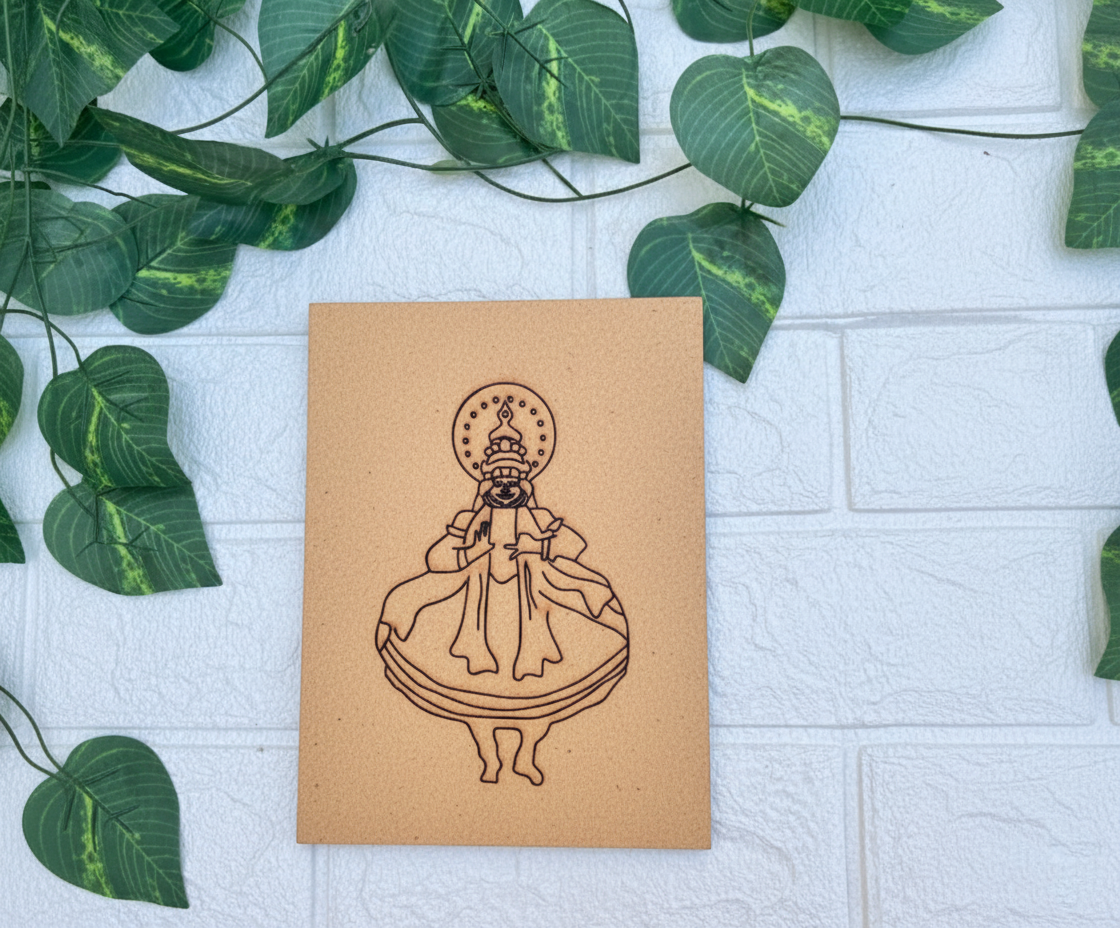 Unpainted MDF Kathakali dancer painting base for DIY art projects