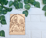 DIY Traditional Painting of Indian Lady with Gramophone on MDF Base – Pre-marked