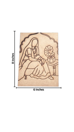 DIY Traditional Painting of Indian Lady with Gramophone on MDF Base – Pre-marked with size