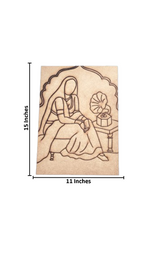 DIY Traditional Painting of Indian Lady with Gramophone on MDF Base – Pre-marked with size