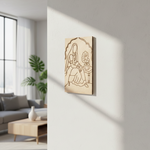 DIY Traditional Painting of Indian Lady with Gramophone on MDF Base – Pre-marked, mounted on wall