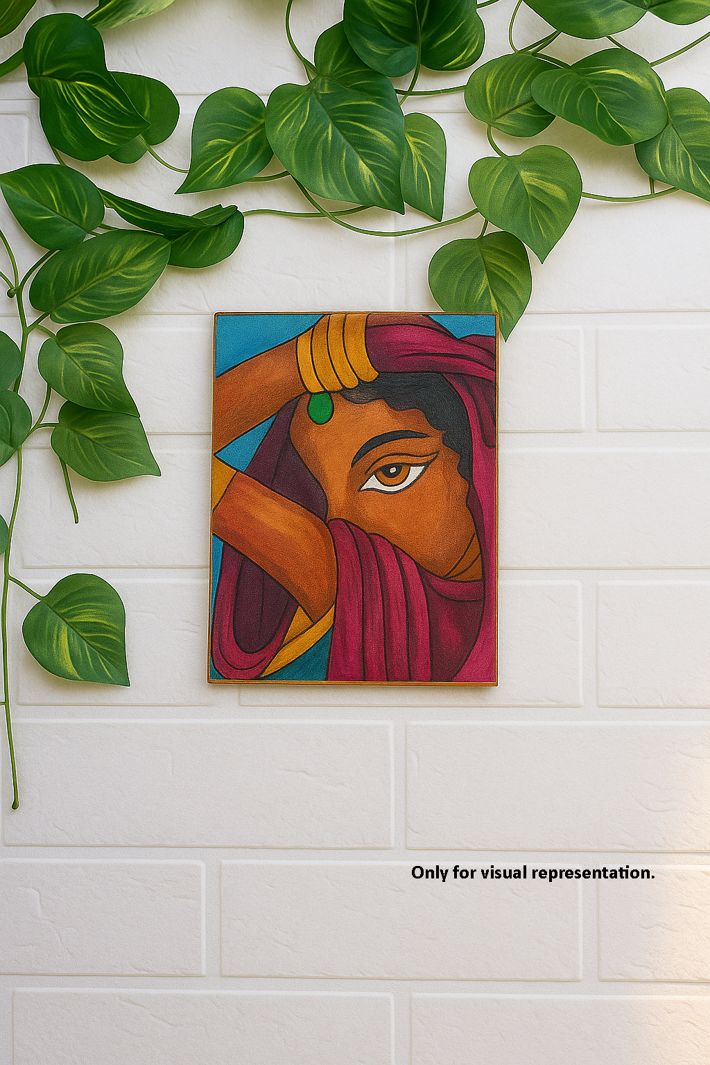 DIY Traditional Rajasthani Woman Painting MDF Panel 