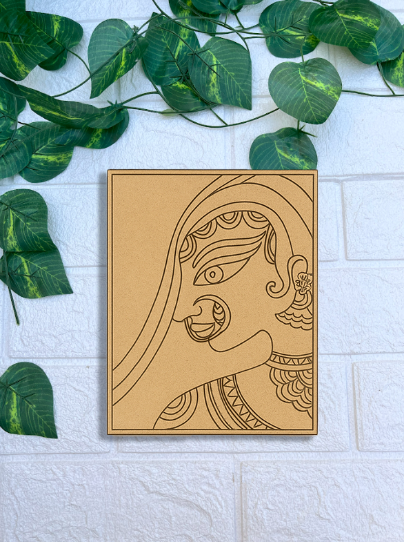 DIY painting kit featuring pre-marked Indian art outline