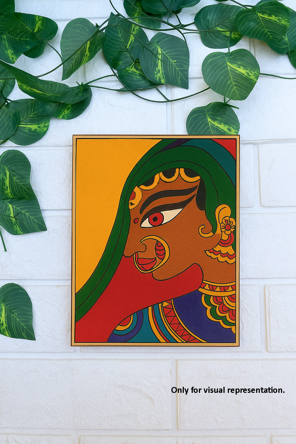 Hand-painted sample of traditional Indian artwork for reference