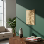 DIY painting kit featuring pre-marked Indian art outline,mounted on wall
