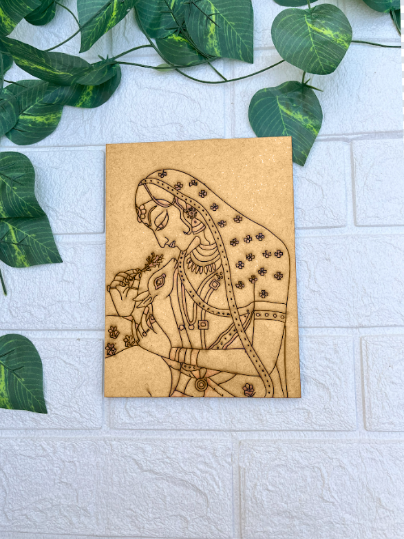 DIY Traditional MDF Painting Craft Base – Laser Cut Indian Art Outline