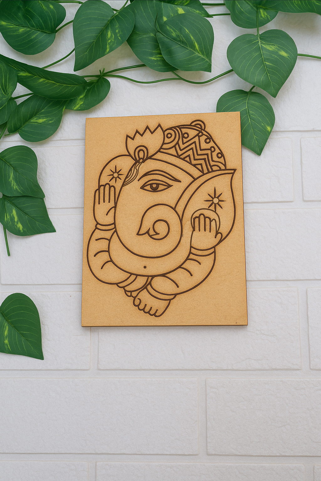 Finished Traditional Ganesha Painting –  MDF Artwork