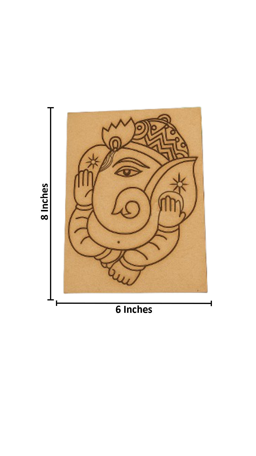 Finished Traditional Ganesha Painting –  MDF Artwork with size