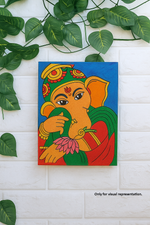 DIY traditional Ganesha painting MDF base with engraved outline