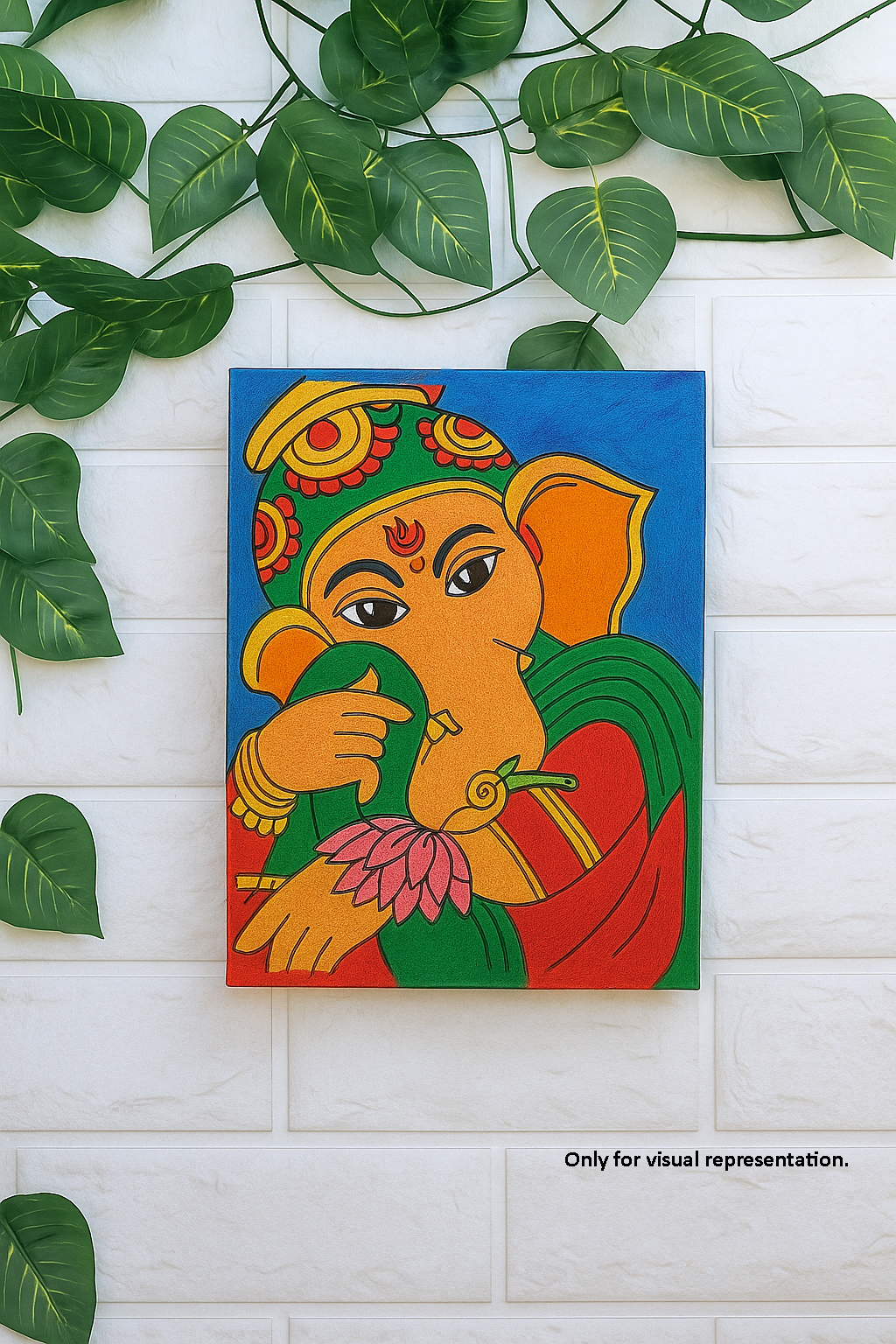 DIY traditional Ganesha painting MDF base with engraved outline
