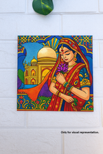 DIY Traditional Painting MDF Base – Taj Mahal Bride Design