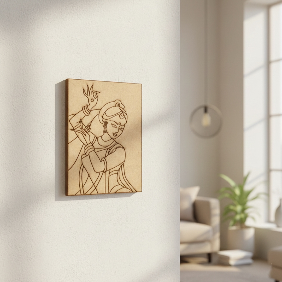 DIY traditional painting kit on MDF base, mounted on wall