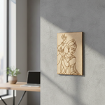 DIY traditional painting kit on MDF base, mounted on wall
