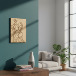 DIY traditional painting kit on MDF base, mounted on wall