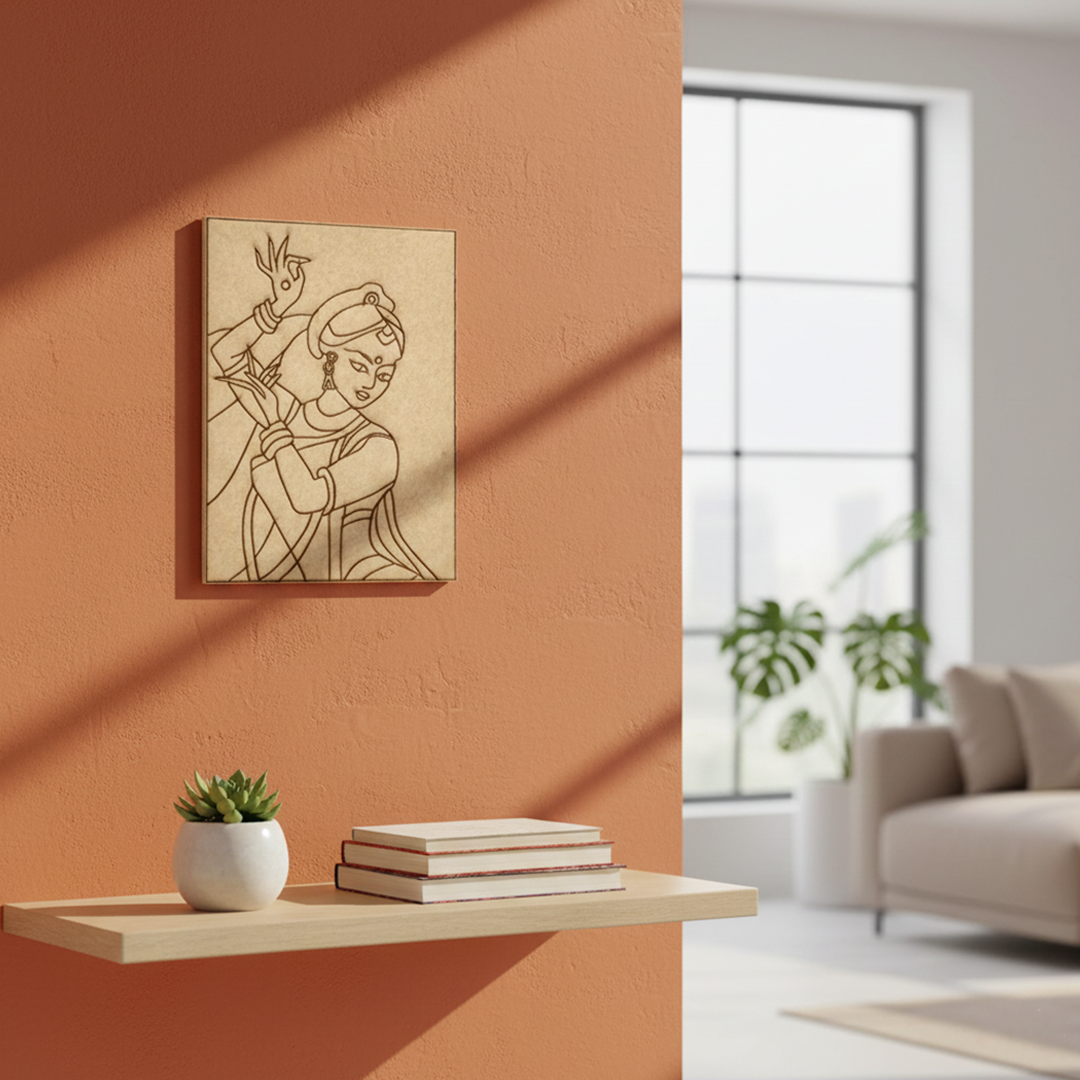 DIY traditional painting kit on MDF base, mounted on wall