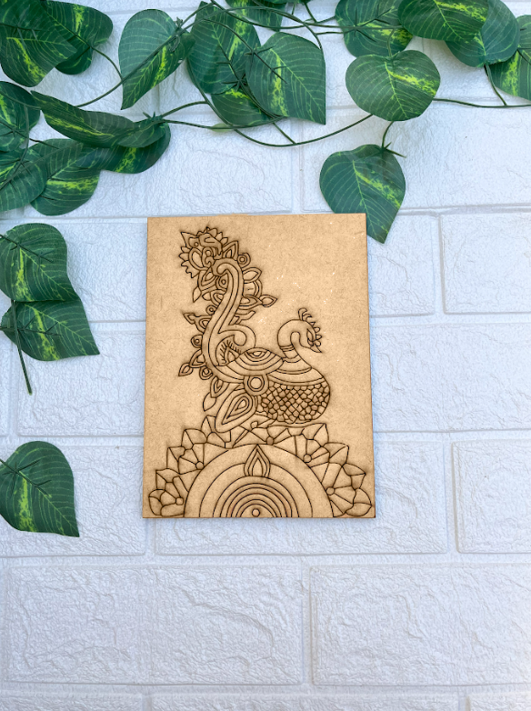 DIY Traditional Painting MDF Base – Pre-Marked Outline Board for Hand Painting