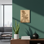 DIY Traditional Painting MDF Base – Pre-Marked Outline Board for Hand Painting, mounted on wall