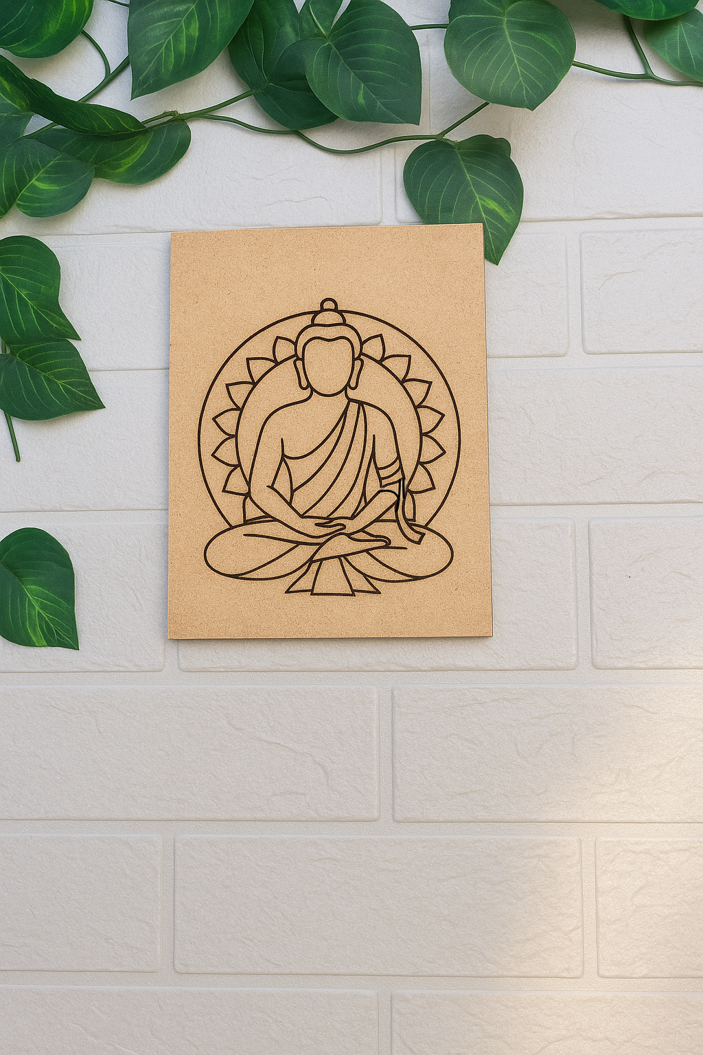 Meditating Buddha MDF DIY painting board