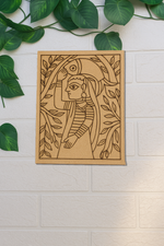 Pre-marked MDF village woman design for DIY painting
