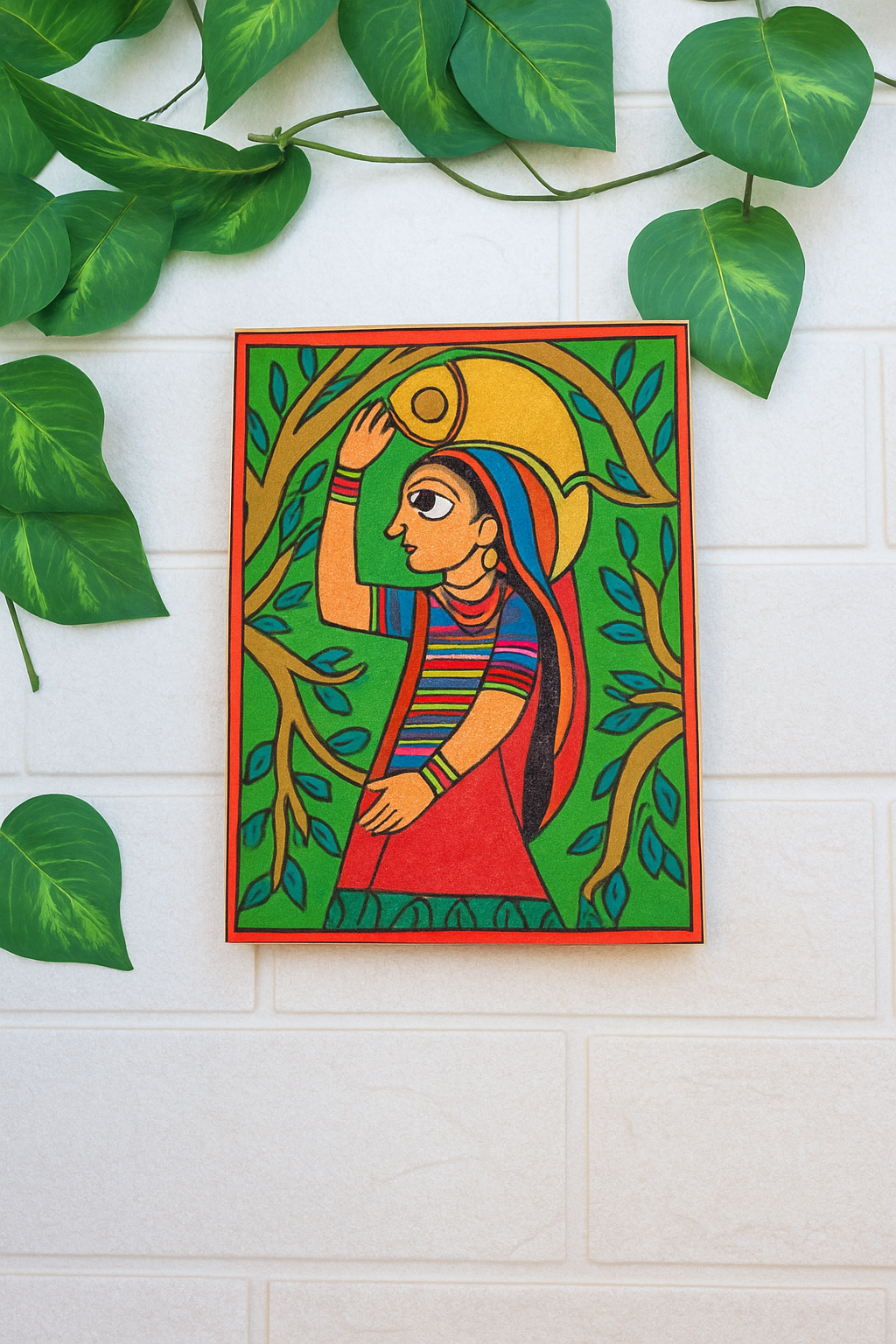 Pre-marked MDF village woman design for DIY painting