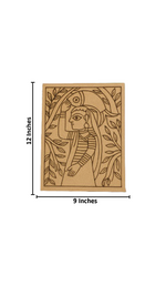 Pre-marked MDF village woman design for DIY painting with size