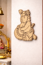 MDF DIY  wall decor of a seated figure with a crown in a religious setting.