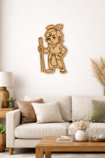 MDF DIY  wall art of a warrior figure in a living room setting